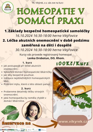  Homeopatie v domácí praxi- 2.kurz 30.10. 2024