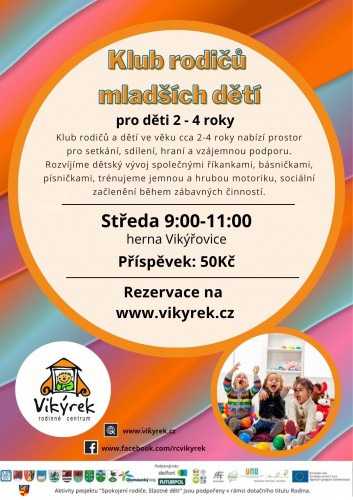  Středa - Klub rodičů mladších dětí - Vikýřovice